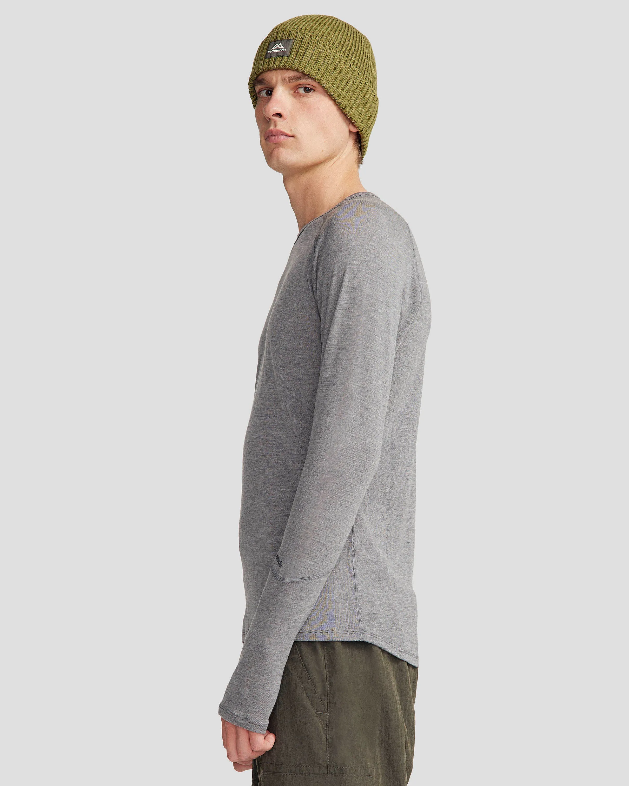 Men's KMDMerino Baselayer Long Sleeve Top - Grey Marle
