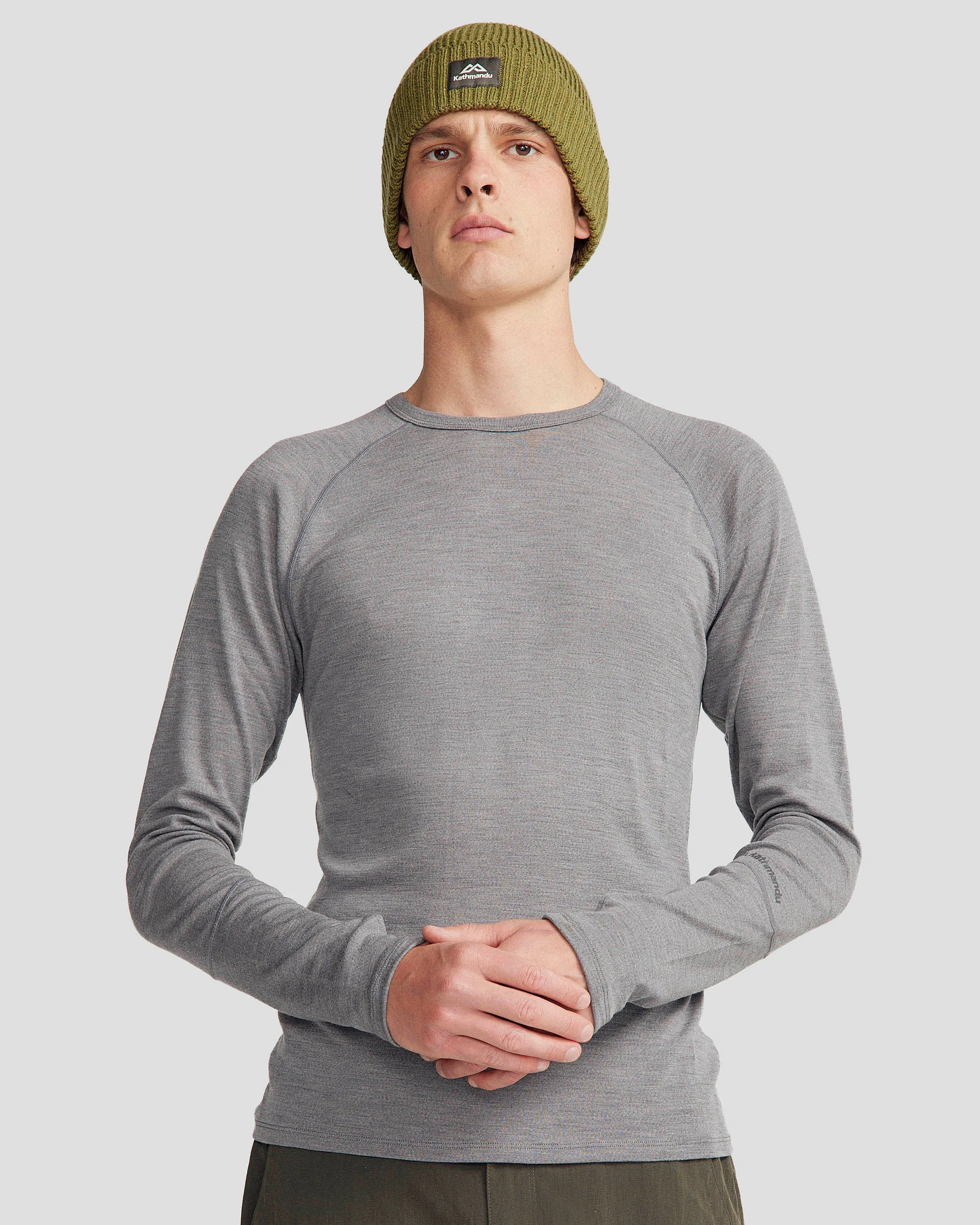 Men's KMDMerino Baselayer Long Sleeve Top - Grey Marle