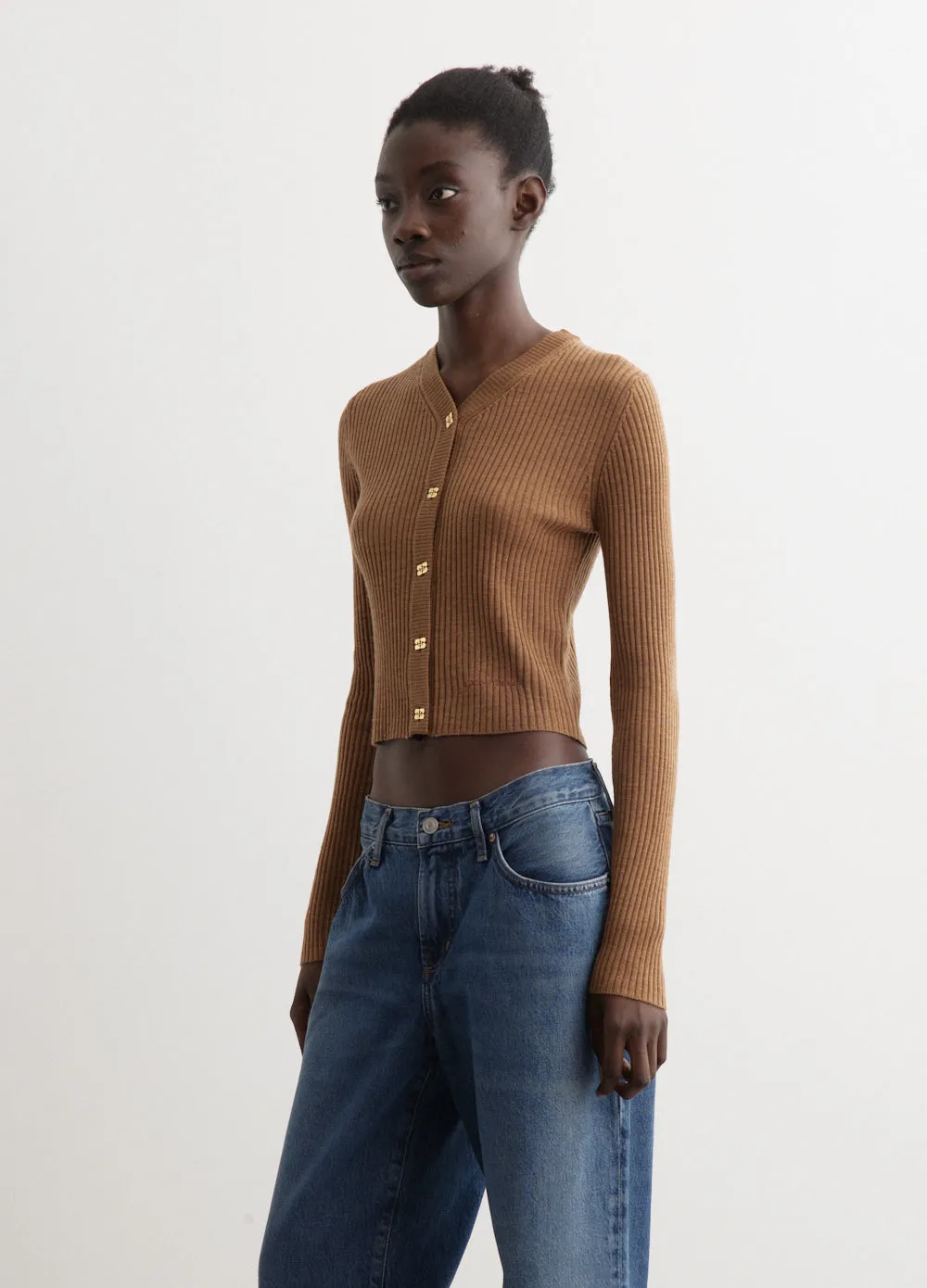 Mini Ribbed Merino Cardigan
