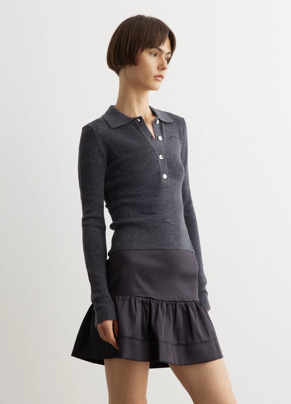 Mini Ribbed Merino Polo
