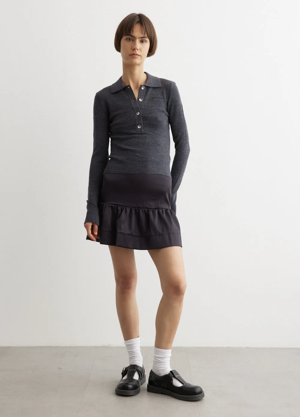 Mini Ribbed Merino Polo