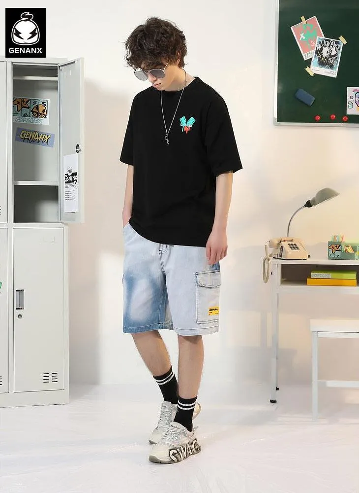 Minimalist Letter Graffiti Film Print T-Shirt