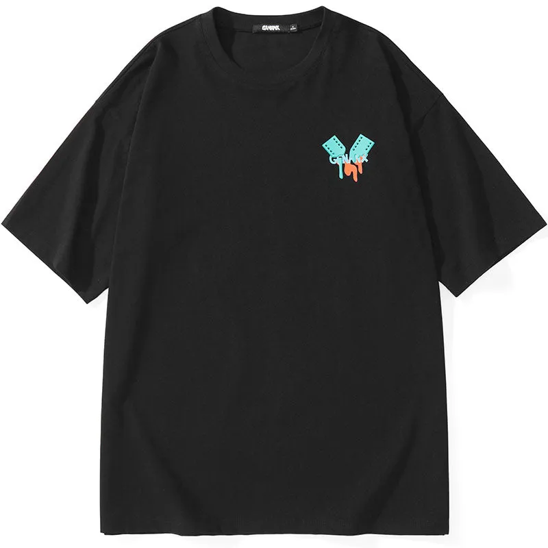 Minimalist Letter Graffiti Film Print T-Shirt