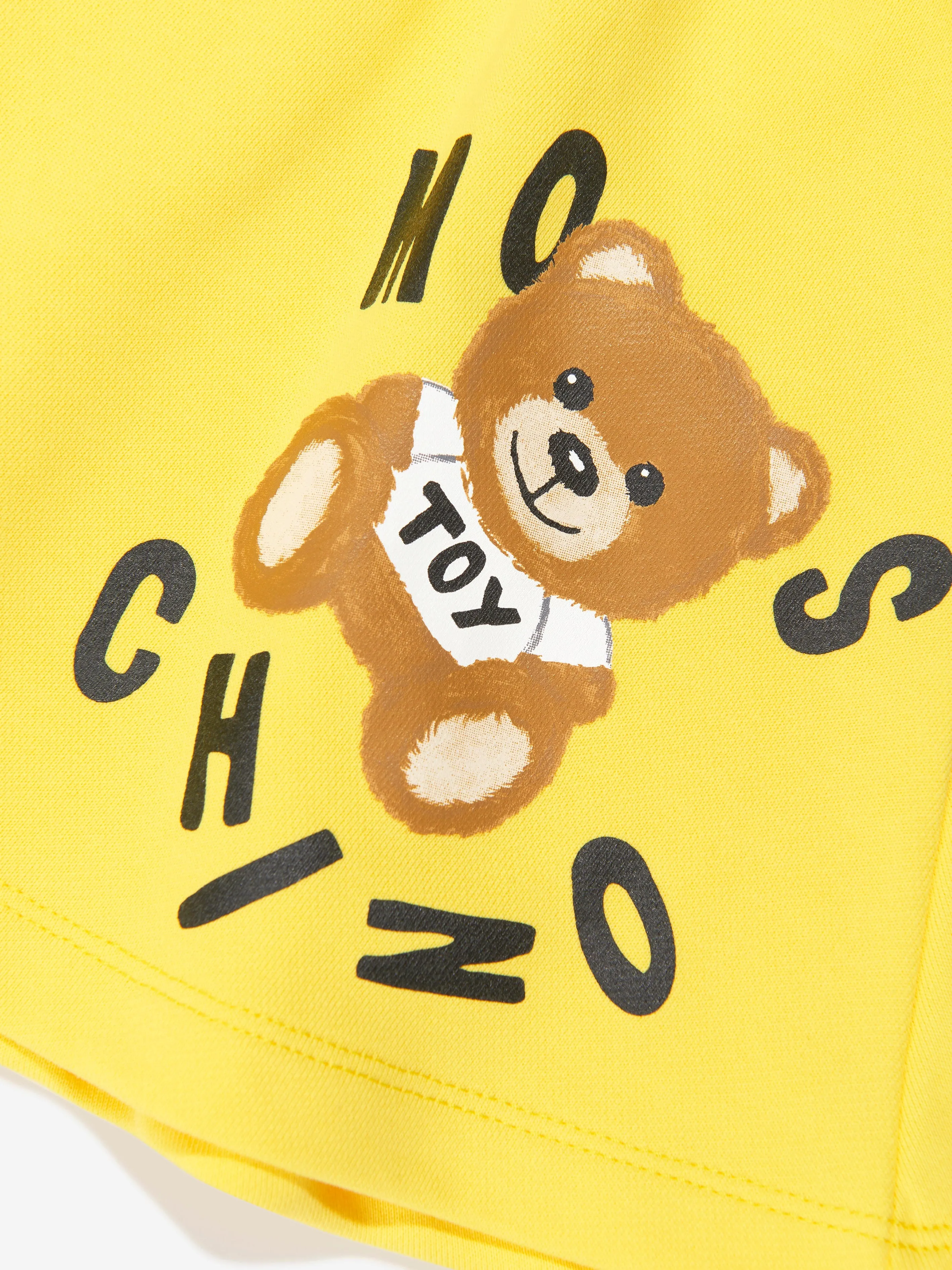 Moschino Girls Teddy Logo Skirt in Yellow