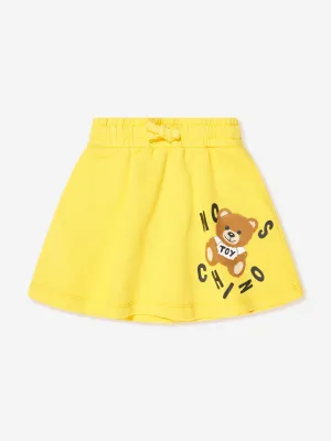 Moschino Girls Teddy Logo Skirt in Yellow