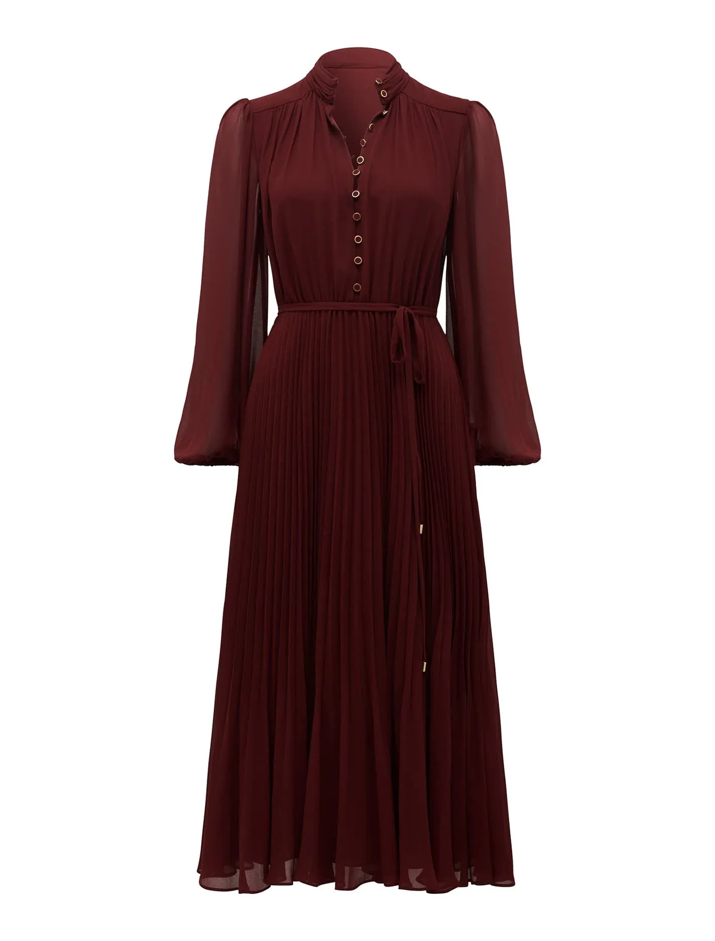 Nina Pleated Button Up Midi Dress