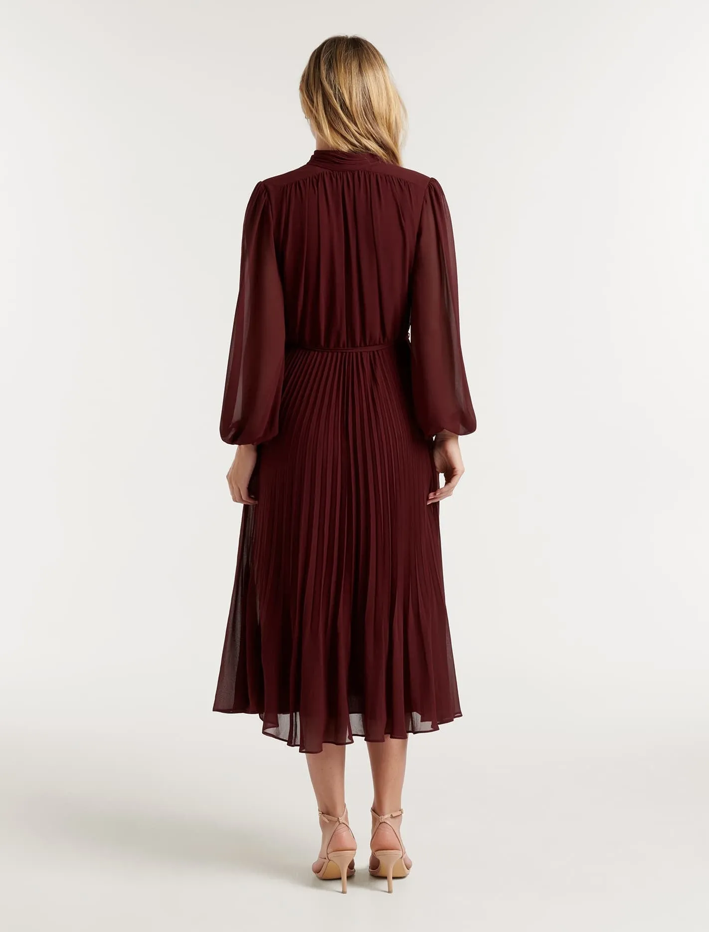 Nina Pleated Button Up Midi Dress