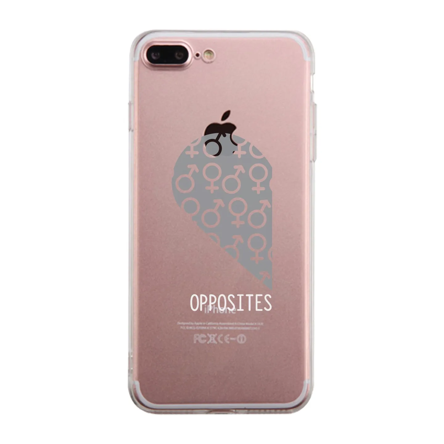 Opposites Male Symbols-Left Clear Phone Case