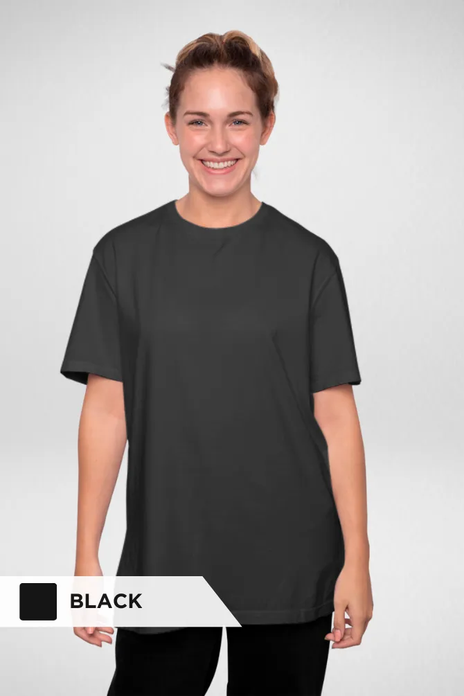 Pack Of 3 Oversized T-Shirts Black Maroon and Navy Blue for Women