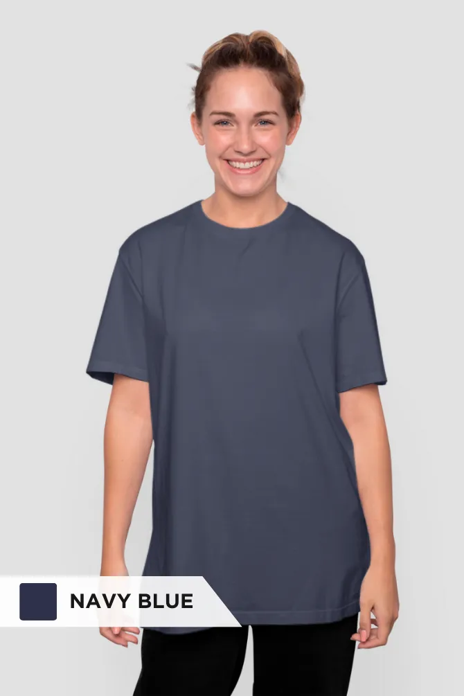 Pack Of 3 Oversized T-Shirts Black Maroon and Navy Blue for Women