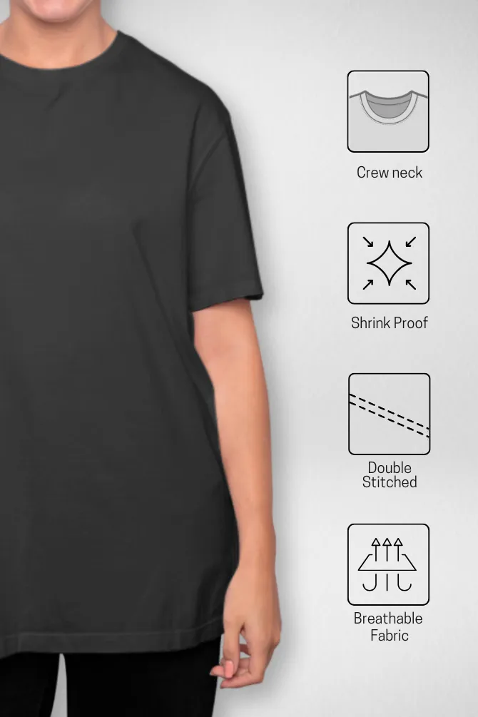 Pack Of 3 Oversized T-Shirts Black Maroon and Navy Blue for Women
