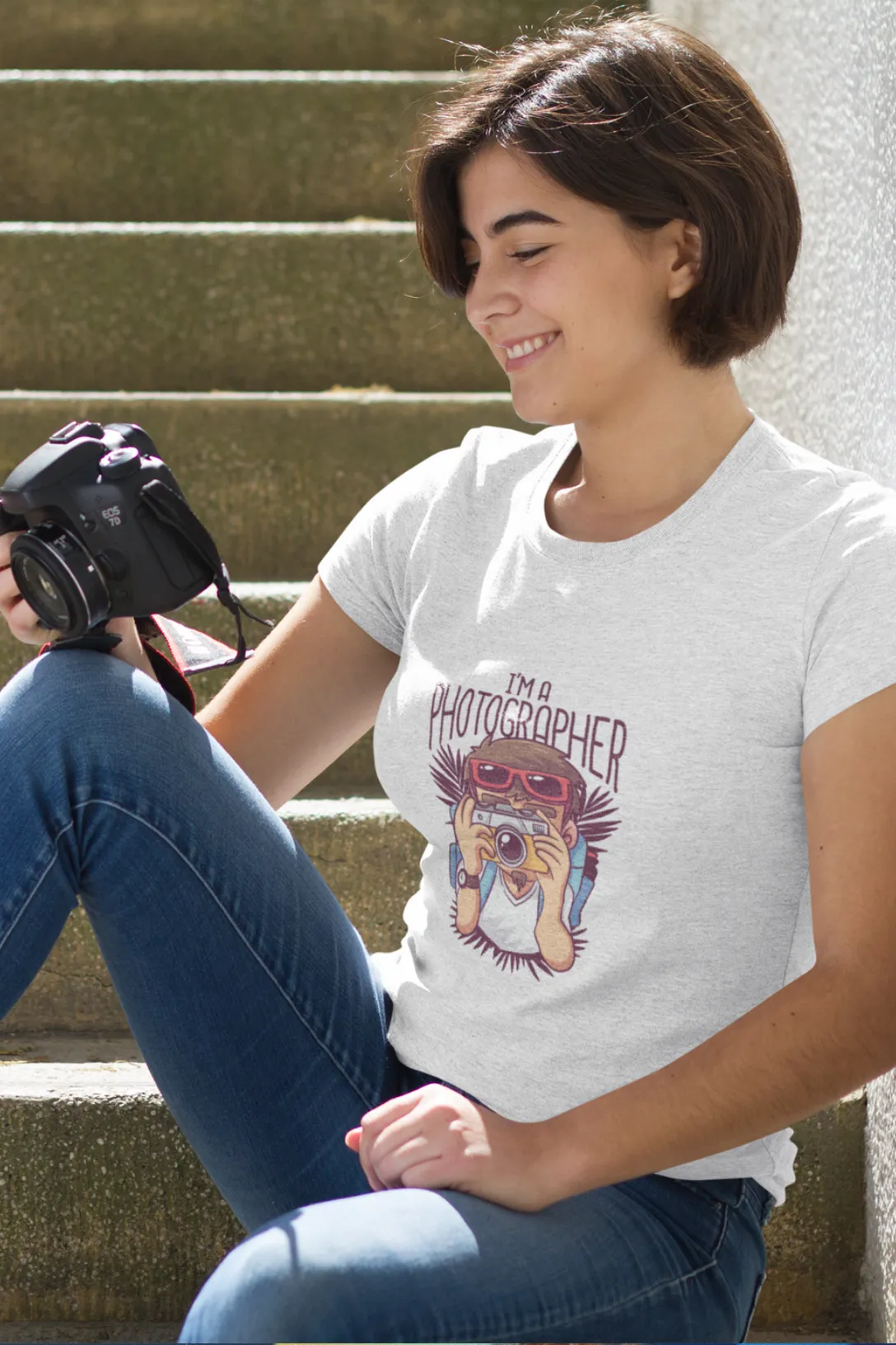 Photographer Printed T-shirt for women