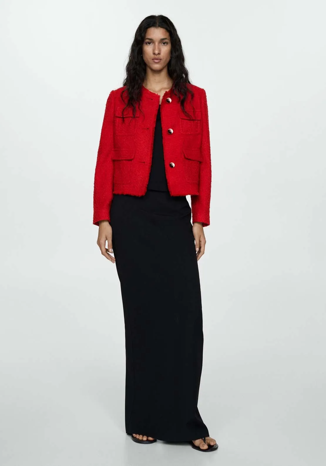 Pocket tweed jacket - Red