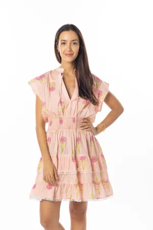 Poppy Dress. Peach Marigold