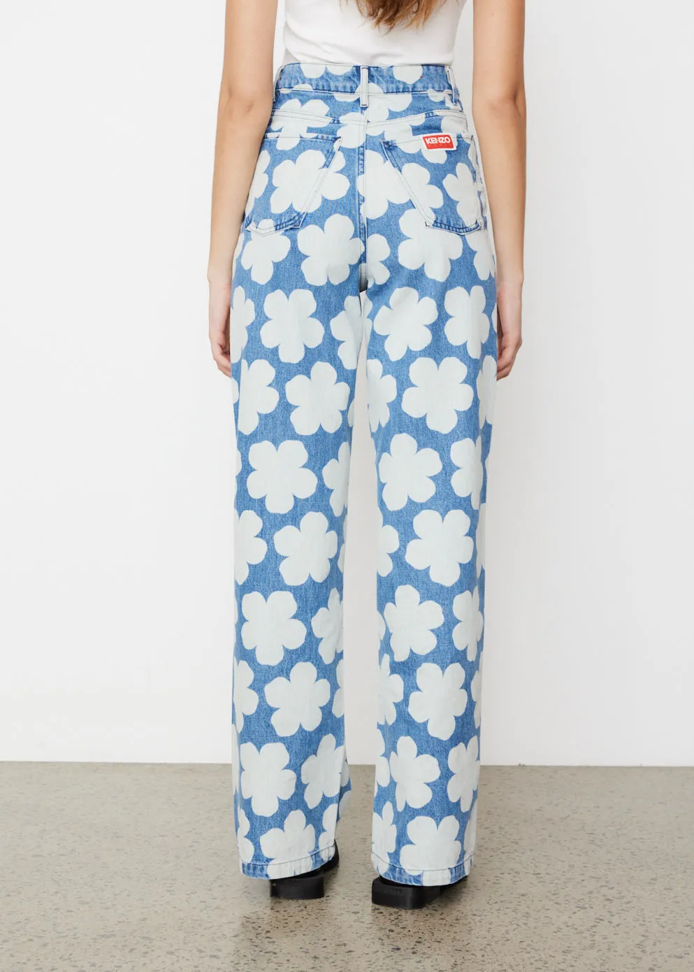 Printed Wide Leg Fit Jeans 32"
