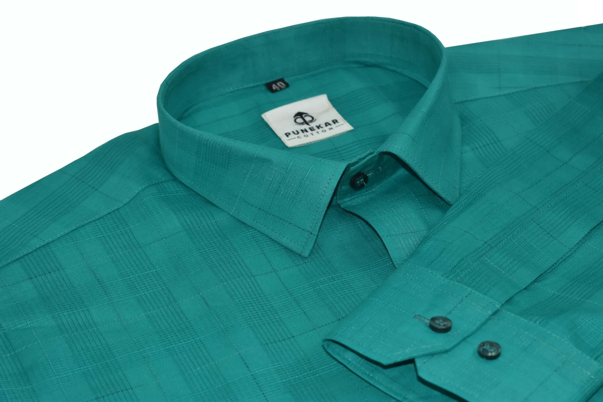 Rama Green Color Pure Cotton Shirts For Men