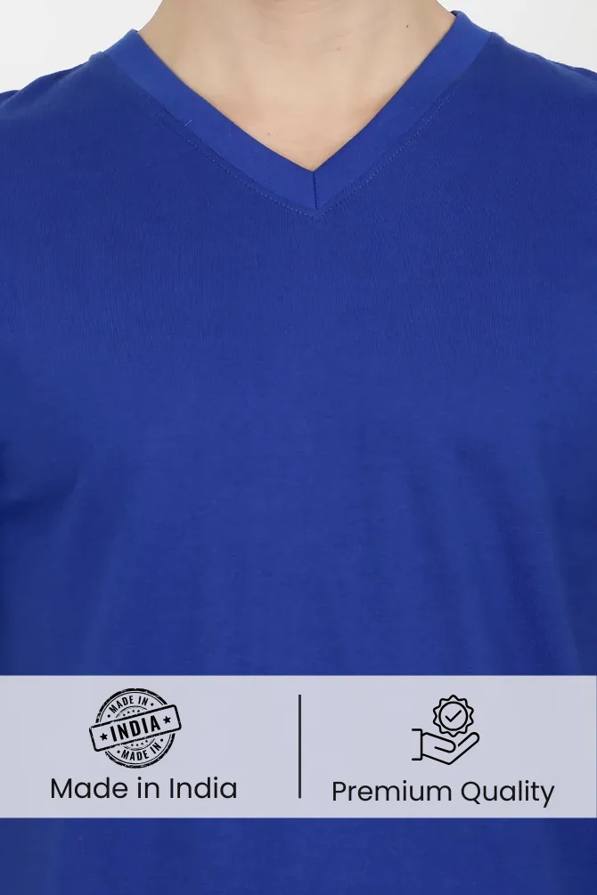 Red and Royal Blue V Neck T-Shirts Combo for Men