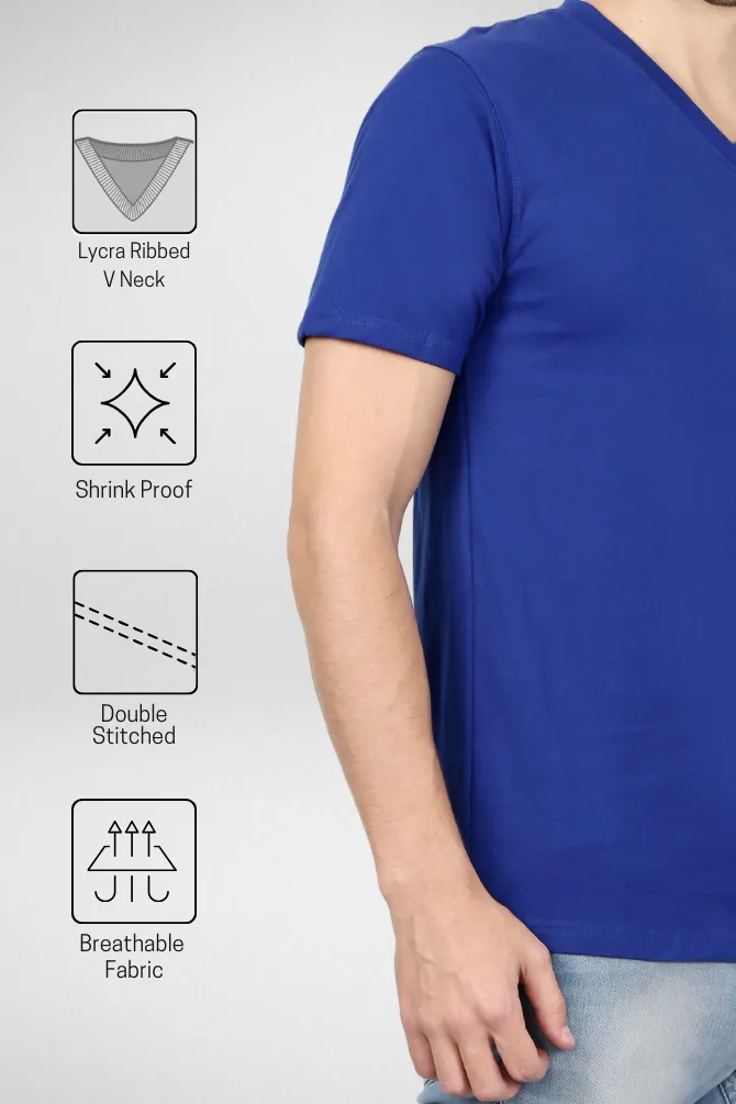 Red and Royal Blue V Neck T-Shirts Combo for Men