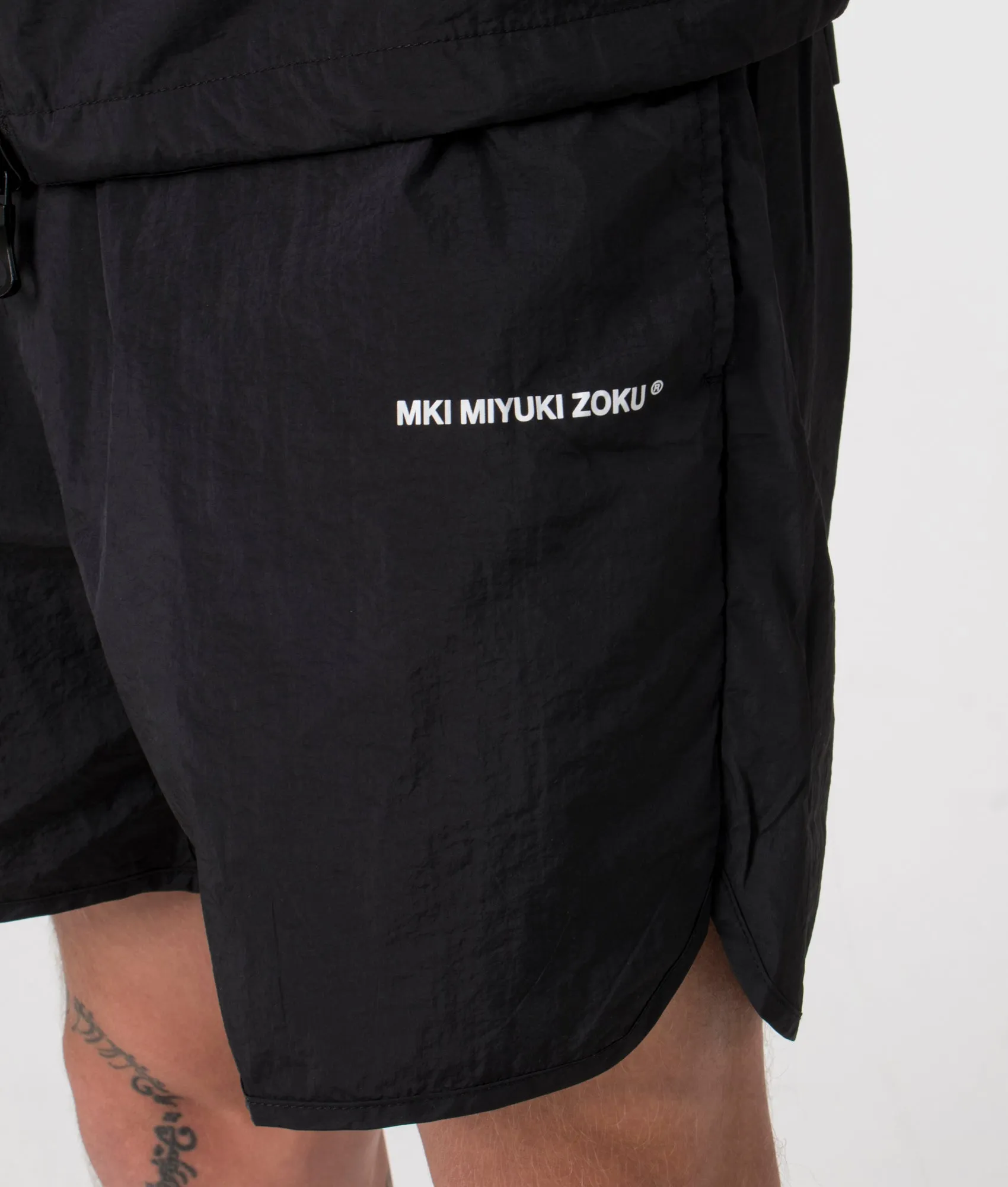 Relaxed Fit Crinkle Nylon Track Shorts