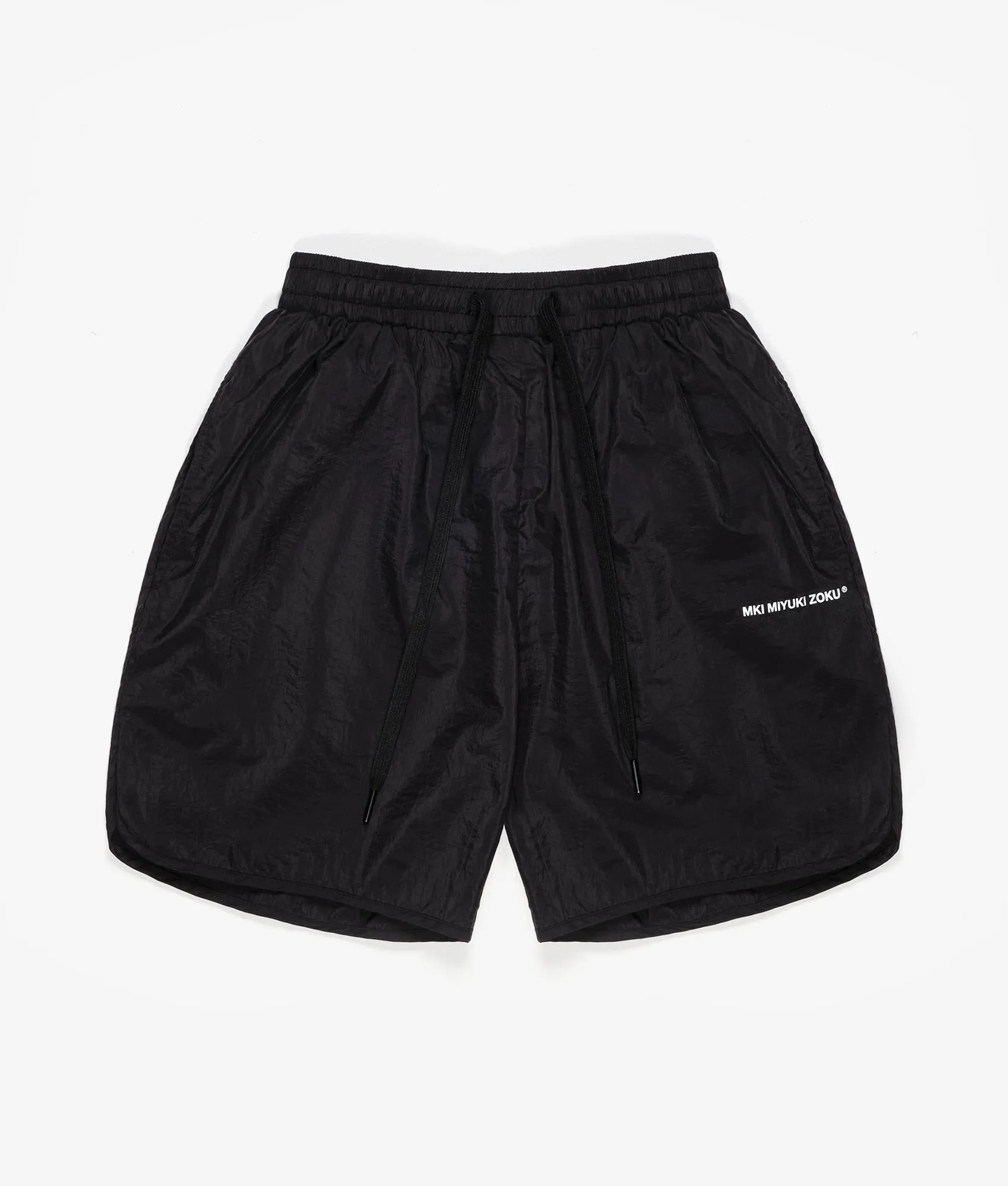 Relaxed Fit Crinkle Nylon Track Shorts