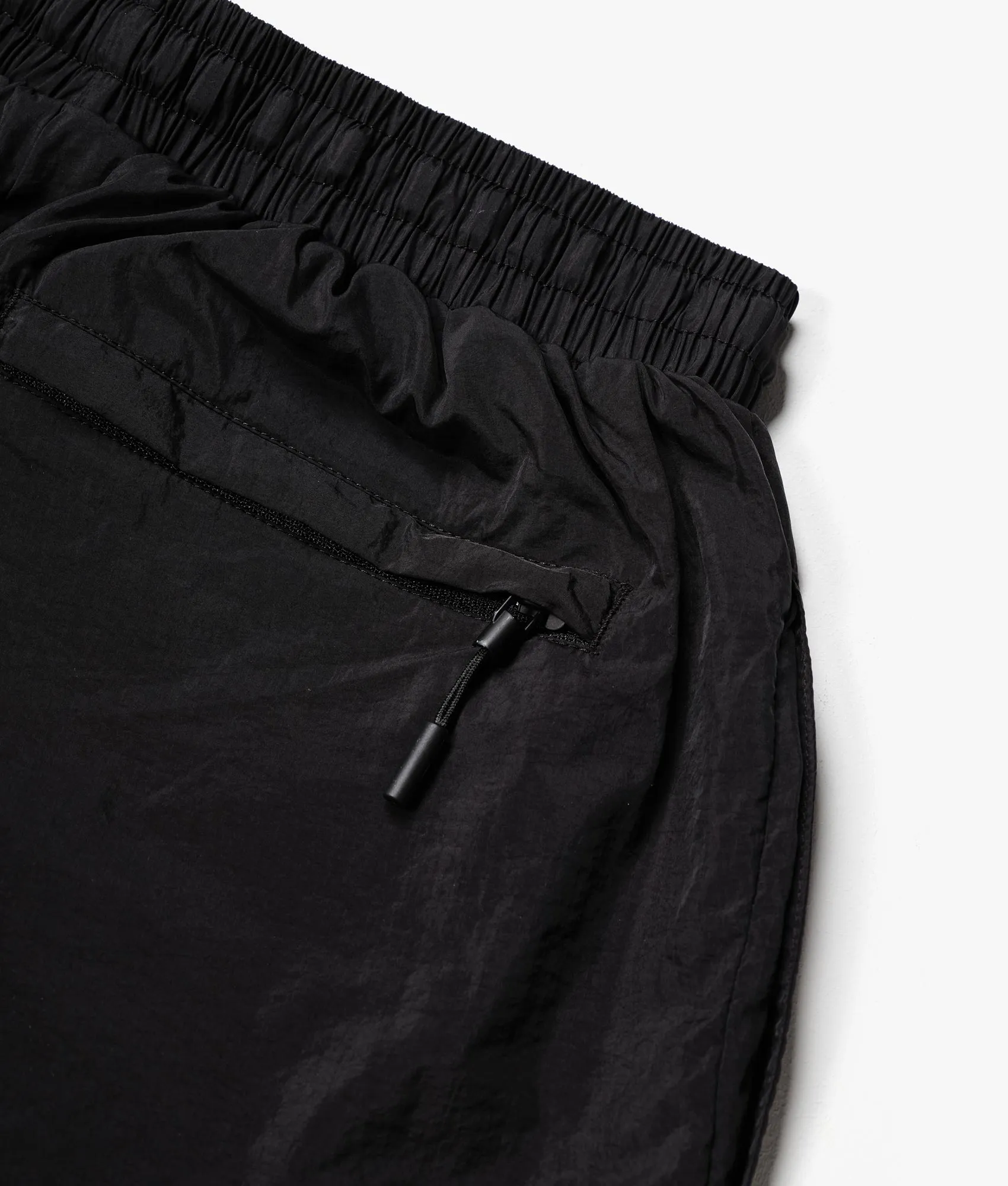 Relaxed Fit Crinkle Nylon Track Shorts