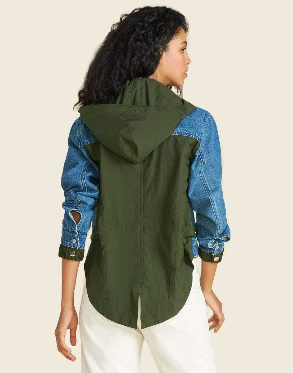 Shani Mixed-Media Denim Jacket