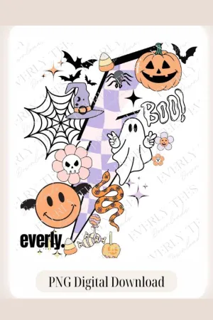 Spooky Fun Halloween Lighting Bolt Design PNG Download