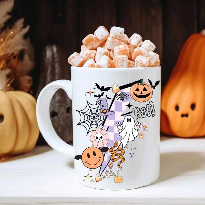 Spooky Fun Halloween Lighting Bolt Design PNG Download