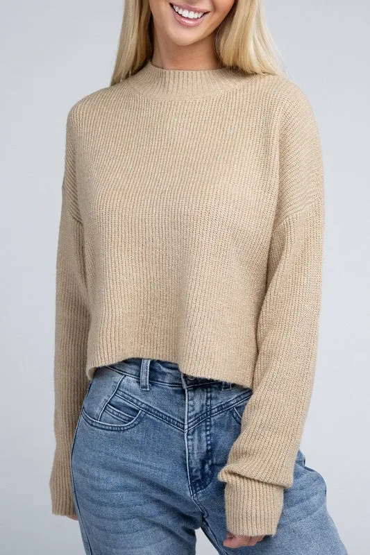 Trendy & Relaxed White Knit Long Sleeve Top