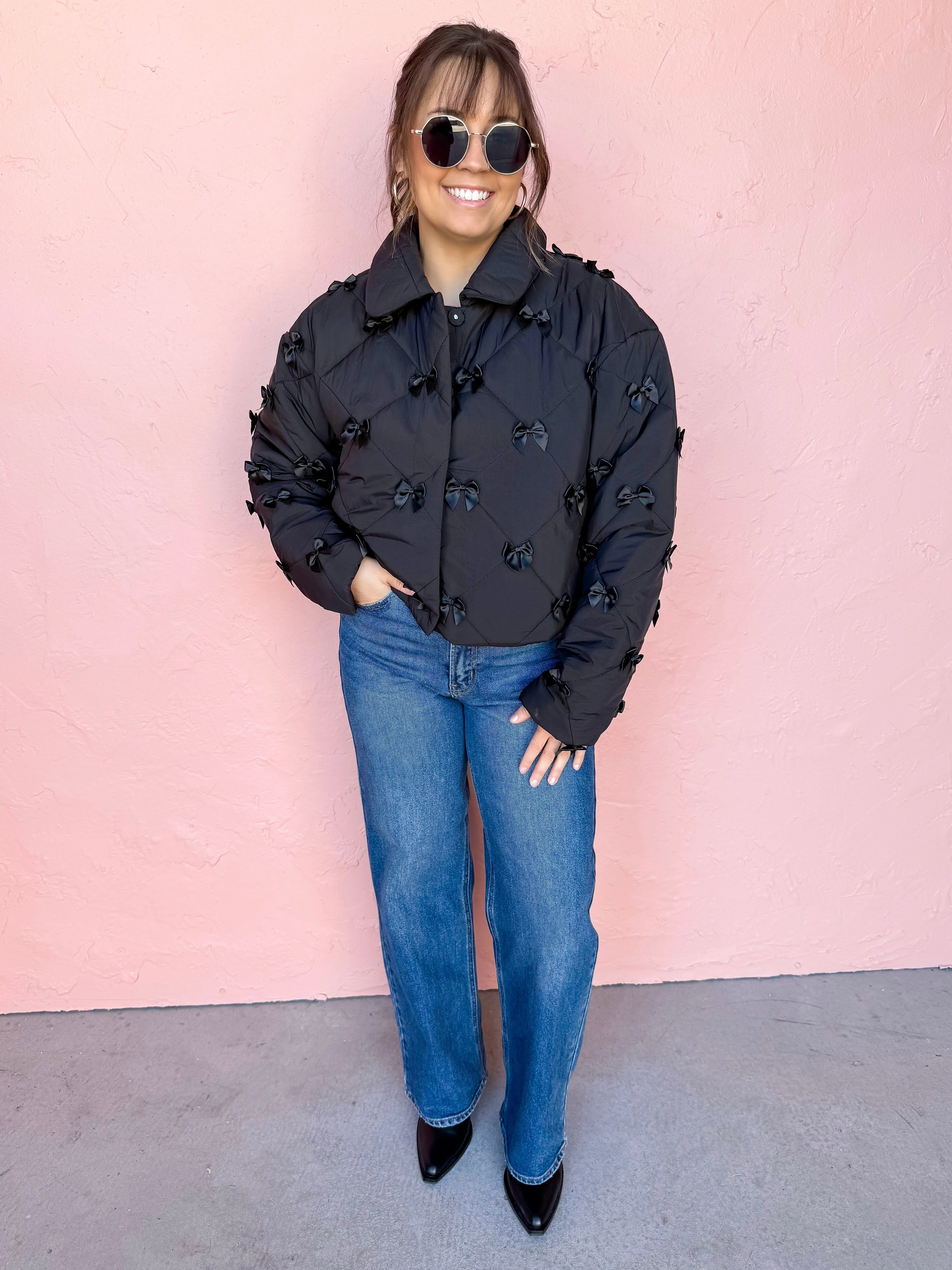 Truly Darling Quilted Bow Jacket