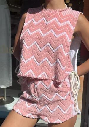 VINTAGE SHORT DEVORE PINK