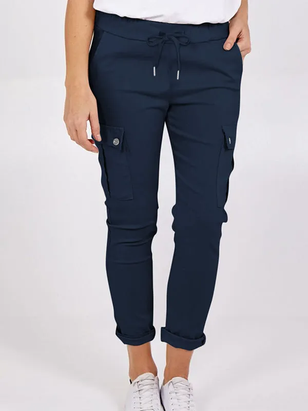 Women's Drawstring Slim Fit Cargo Pants