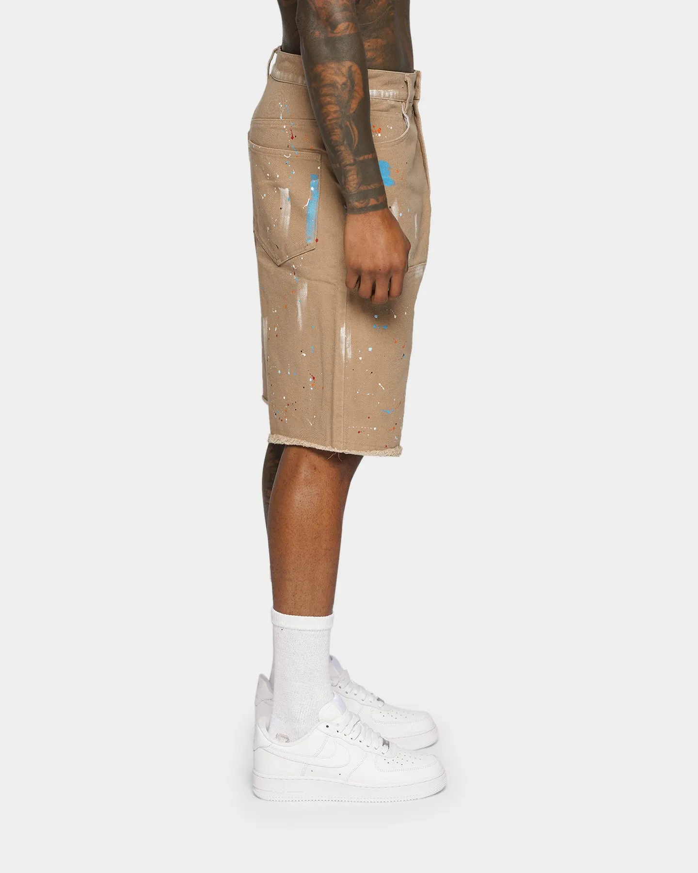 XXIII Cent Splatter Effect Shorts Beige